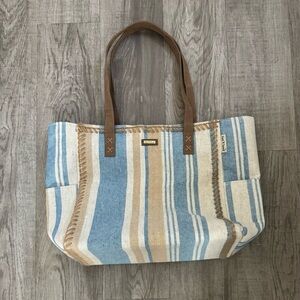 Sun ‘N Sand Blue and Tan Coastal Tote Bag